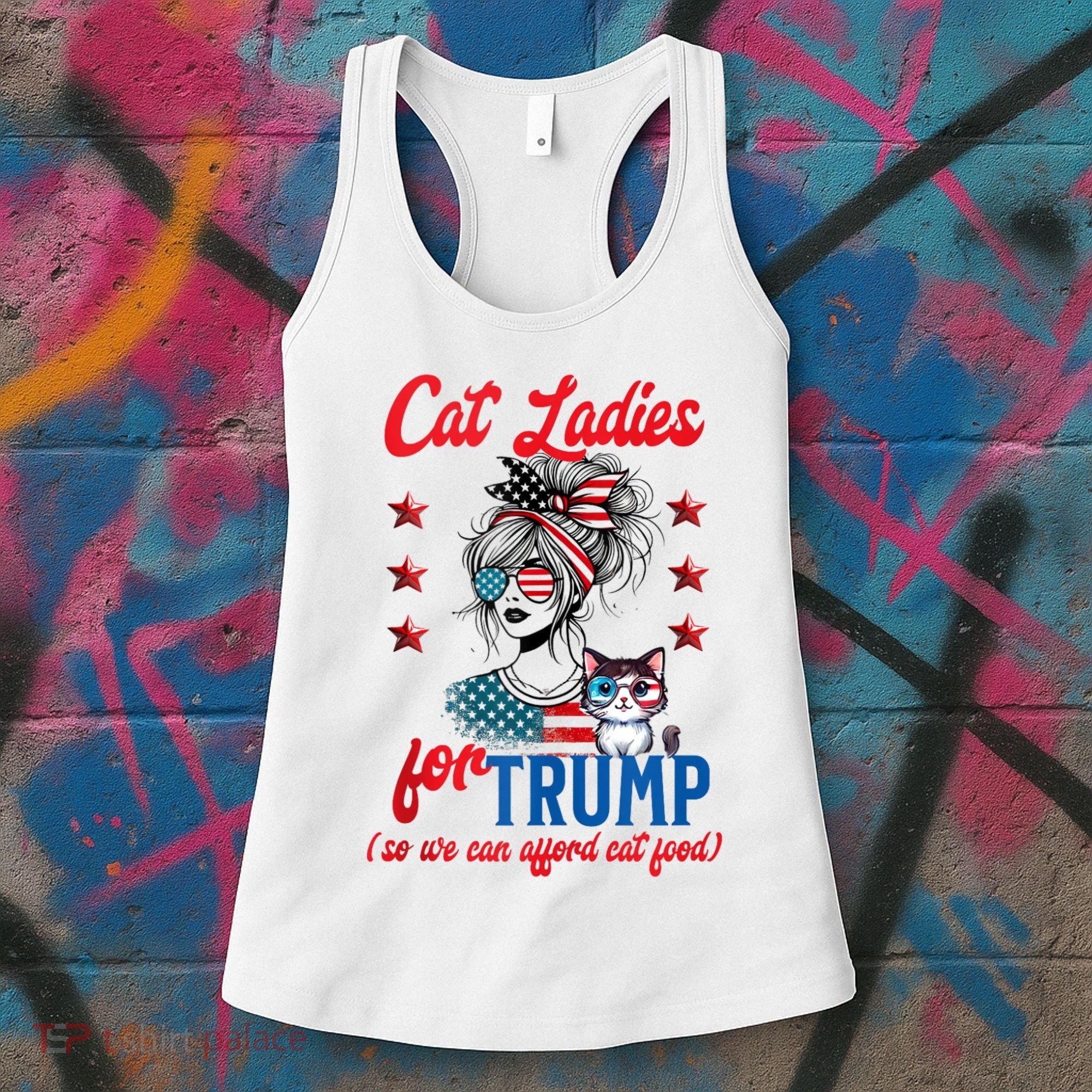 Cat Lady For Trump Funny Political Women's Tank Top