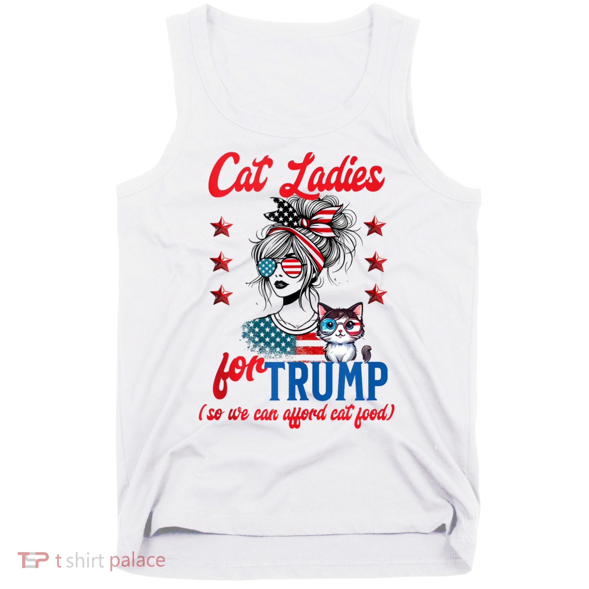 Cat Lady For Trump Funny Political Tank Top