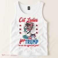 Cat Lady For Trump Funny Political Tank Top thumb 2