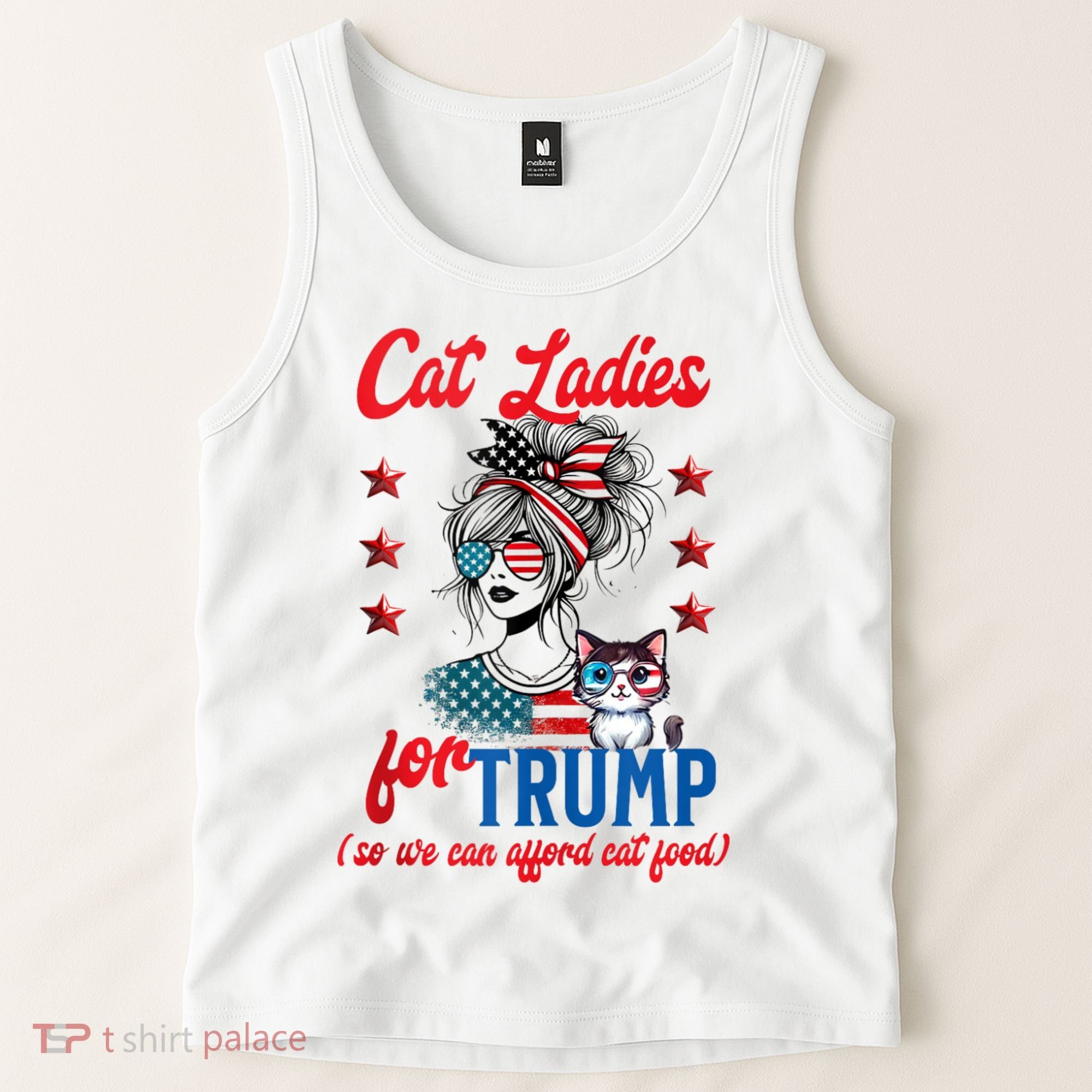 Cat Lady For Trump Funny Political Tank Top