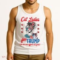Cat Lady For Trump Funny Political Tank Top thumb 3