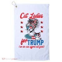 Cat Lady For Trump Funny Political Golf Towel thumb 0