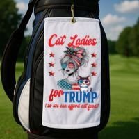 Cat Lady For Trump Funny Political Golf Towel thumb 2
