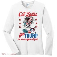 Cat Lady For Trump Funny Political Women's Long Sleeve Shirt thumb 0