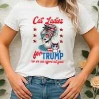 Cat Lady For Trump Funny Political Women's T-Shirt thumb 2
