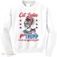 Cat Lady For Trump Funny Political Kids Sweatshirt thumb 0