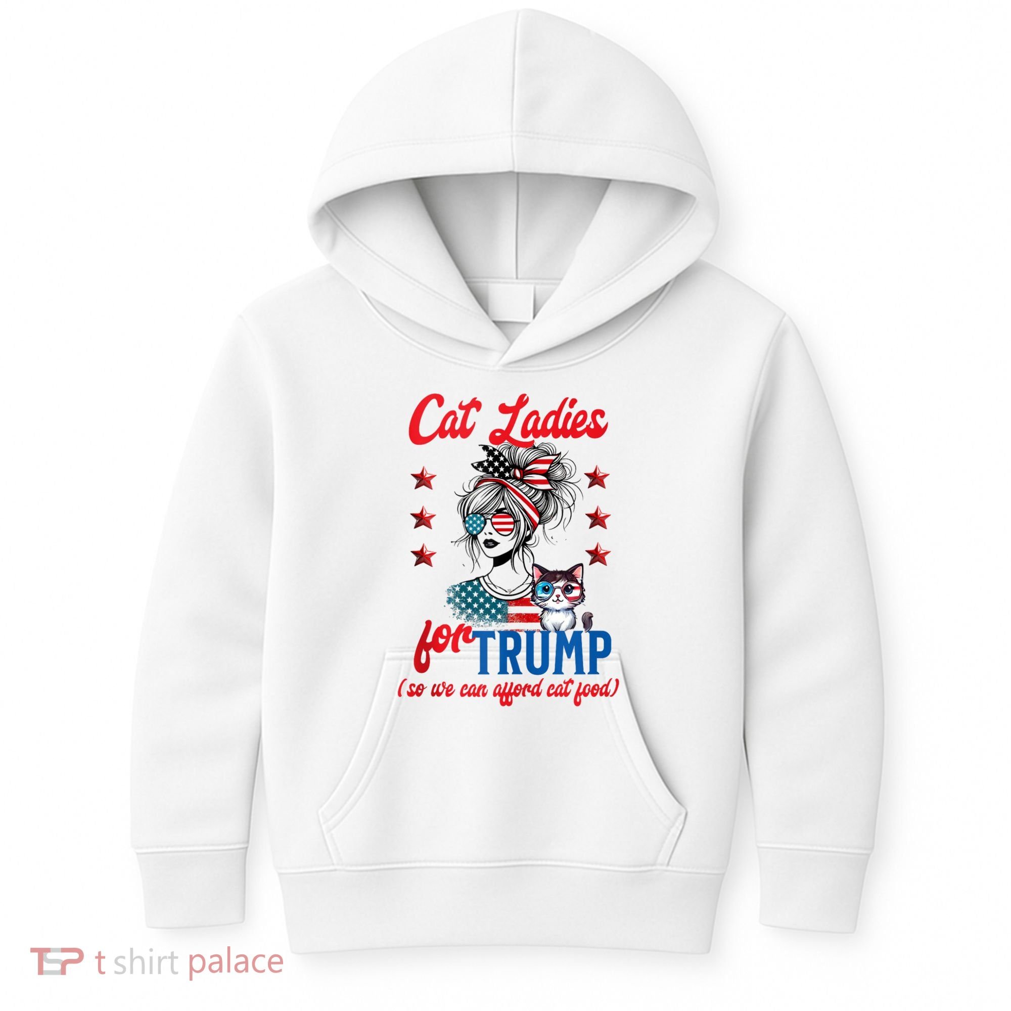 Cat Lady For Trump Funny Political Kids Hoodie