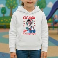 Cat Lady For Trump Funny Political Kids Hoodie thumb 3