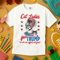 Cat Lady For Trump Funny Political Kids T-Shirt thumb 3