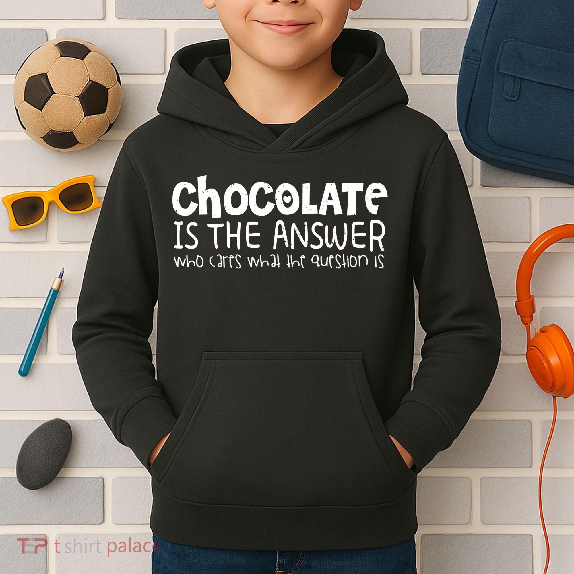 Chocolate Lover Funny Chocolate Is The Answer Gift Kids Hoodie