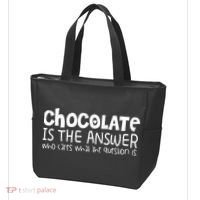 Chocolate Lover Funny Chocolate Is The Answer Gift Tote Bag thumb 3