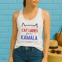 Cat Ladies For Kamala Cat Lady For Women Feminist Women's Tank Top thumb 2