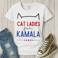 Cat Ladies For Kamala Cat Lady For Women Feminist Women's T-Shirt thumb 3