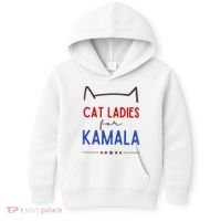 Cat Ladies For Kamala Cat Lady For Women Feminist Kids Hoodie thumb 0