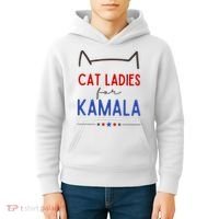 Cat Ladies For Kamala Cat Lady For Women Feminist Kids Hoodie thumb 4