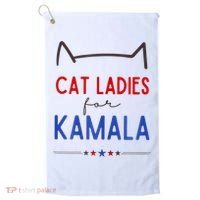 Cat Ladies For Kamala Cat Lady For Women Feminist Golf Towel thumb 0