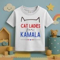 Cat Ladies For Kamala Cat Lady For Women Feminist Toddler T-Shirt thumb 3