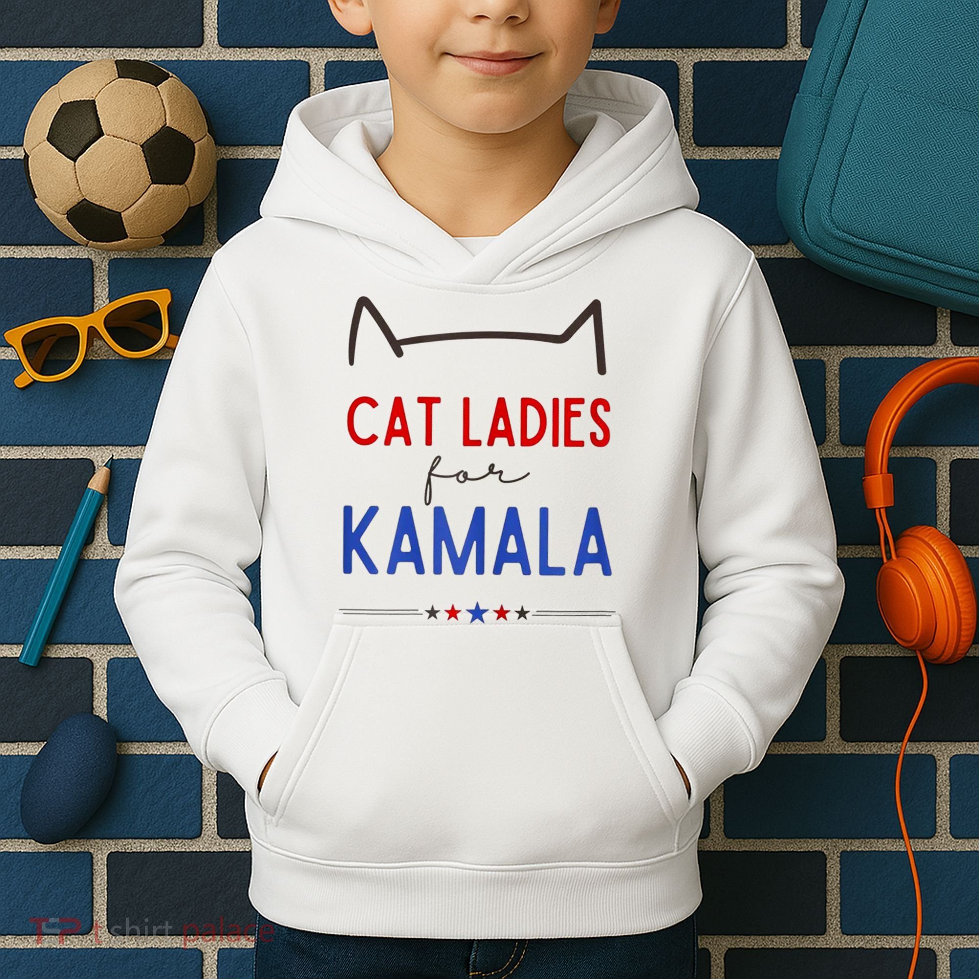 Cat Ladies For Kamala Cat Lady For Women Feminist Kids Hoodie