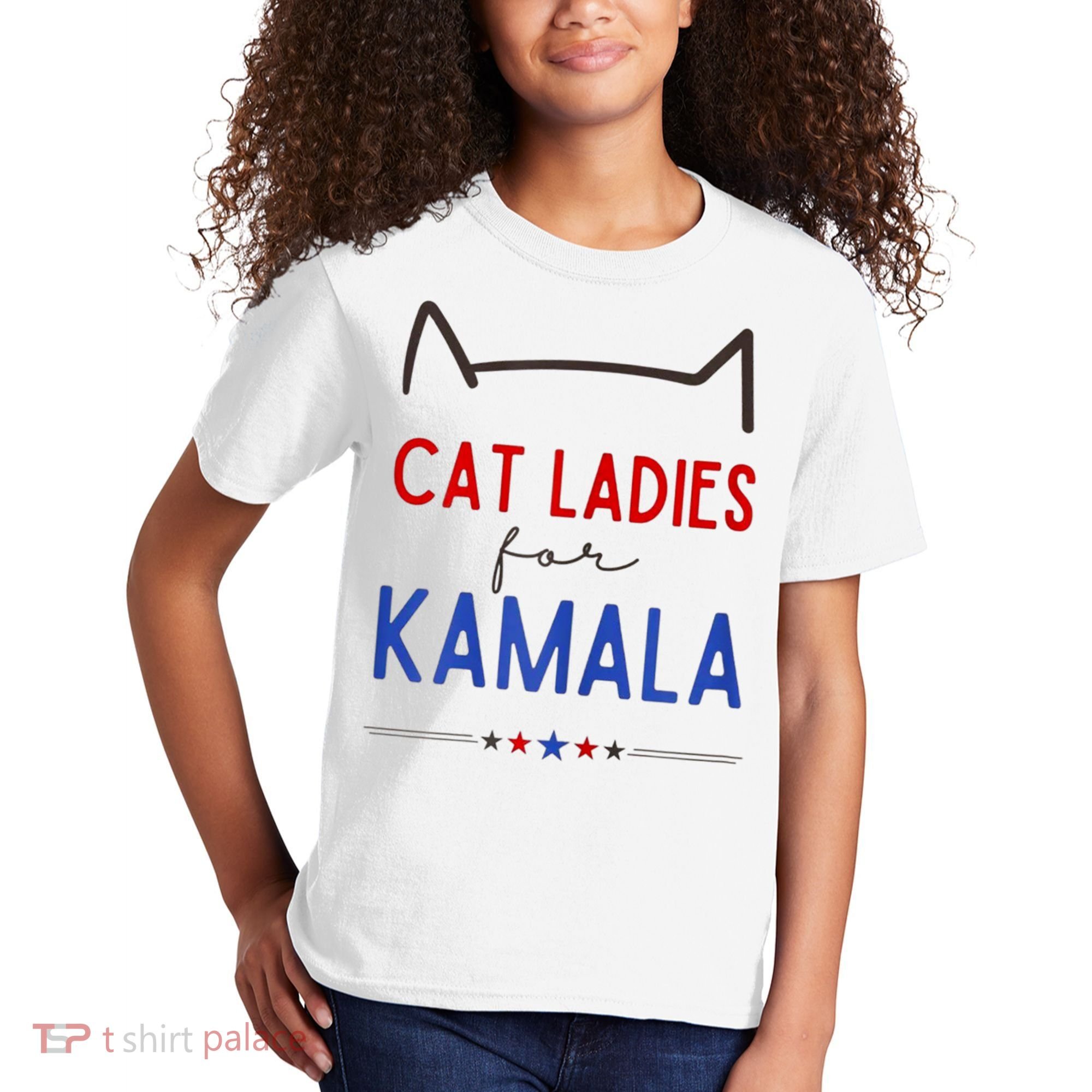 Cat Ladies For Kamala Cat Lady For Women Feminist Kids T-Shirt
