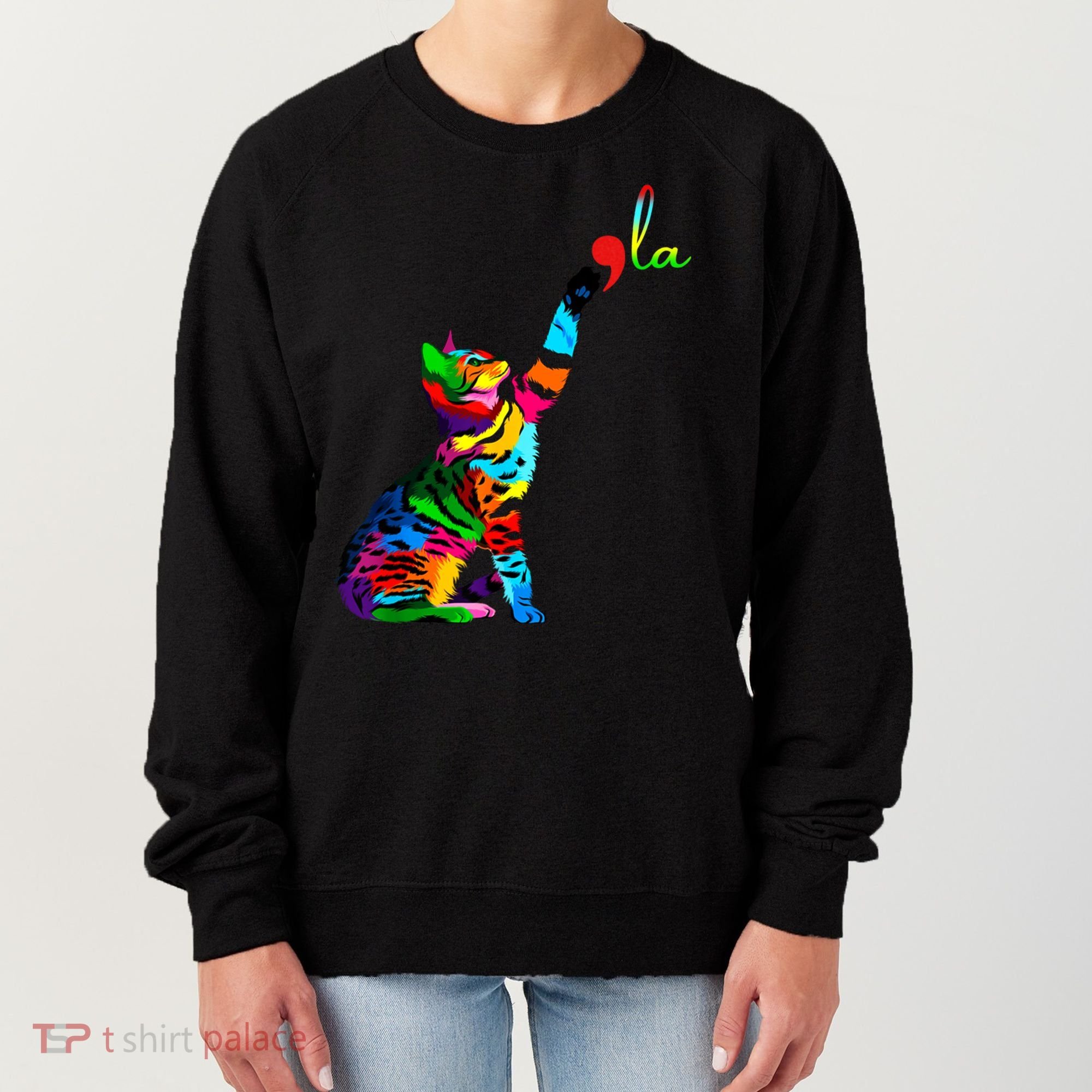 Cat Ladies For Kamala Funny Cat 2024 President Kamala Harris Cool Gift Women's Sweatshirt