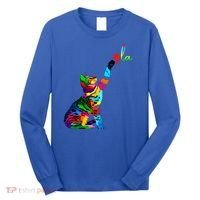 Cat Ladies For Kamala Funny Cat 2024 President Kamala Harris Cool Gift Long Sleeve Shirt thumb 0