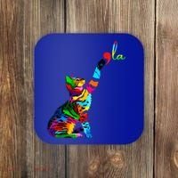 Cat Ladies For Kamala Funny Cat 2024 President Kamala Harris Cool Gift Coaster thumb 0