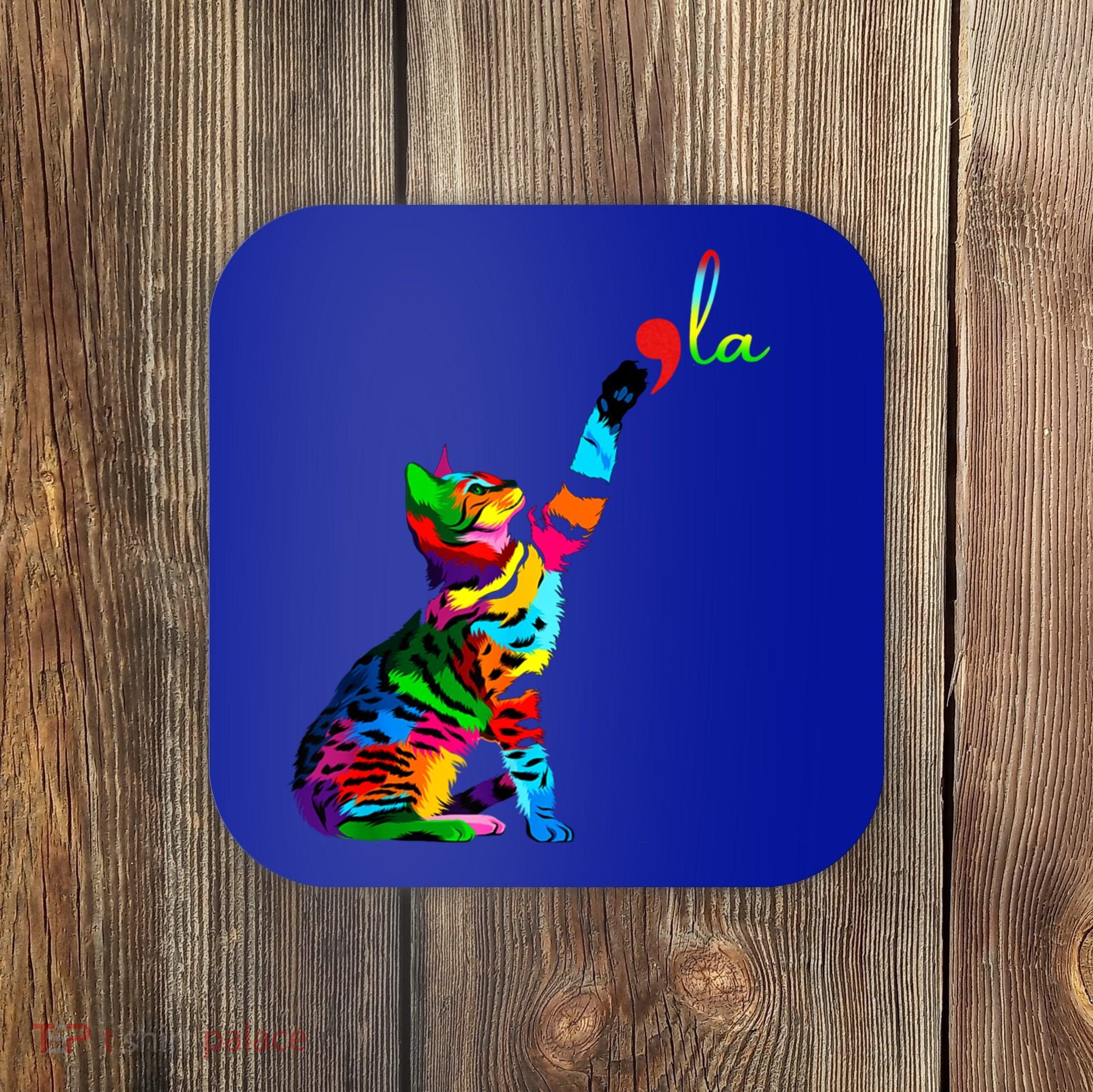 Cat Ladies For Kamala Funny Cat 2024 President Kamala Harris Cool Gift Coaster
