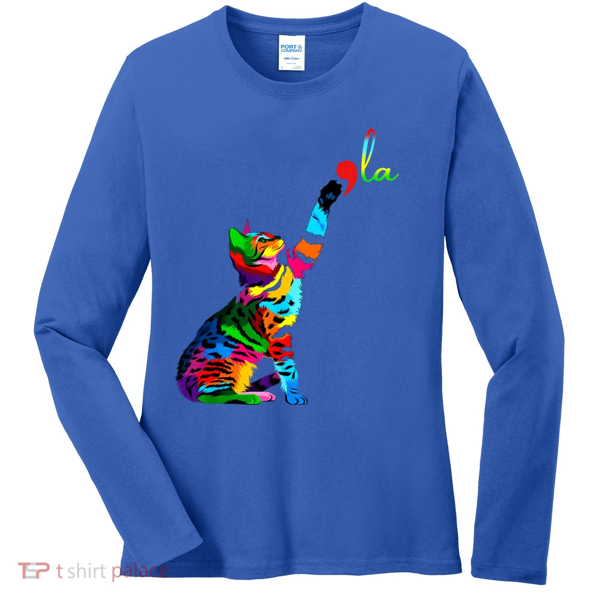 Cat Ladies For Kamala Funny Cat 2024 President Kamala Harris Cool Gift Women's Long Sleeve Shirt