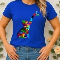 Cat Ladies For Kamala Funny Cat 2024 President Kamala Harris Cool Gift Women's T-Shirt thumb 2