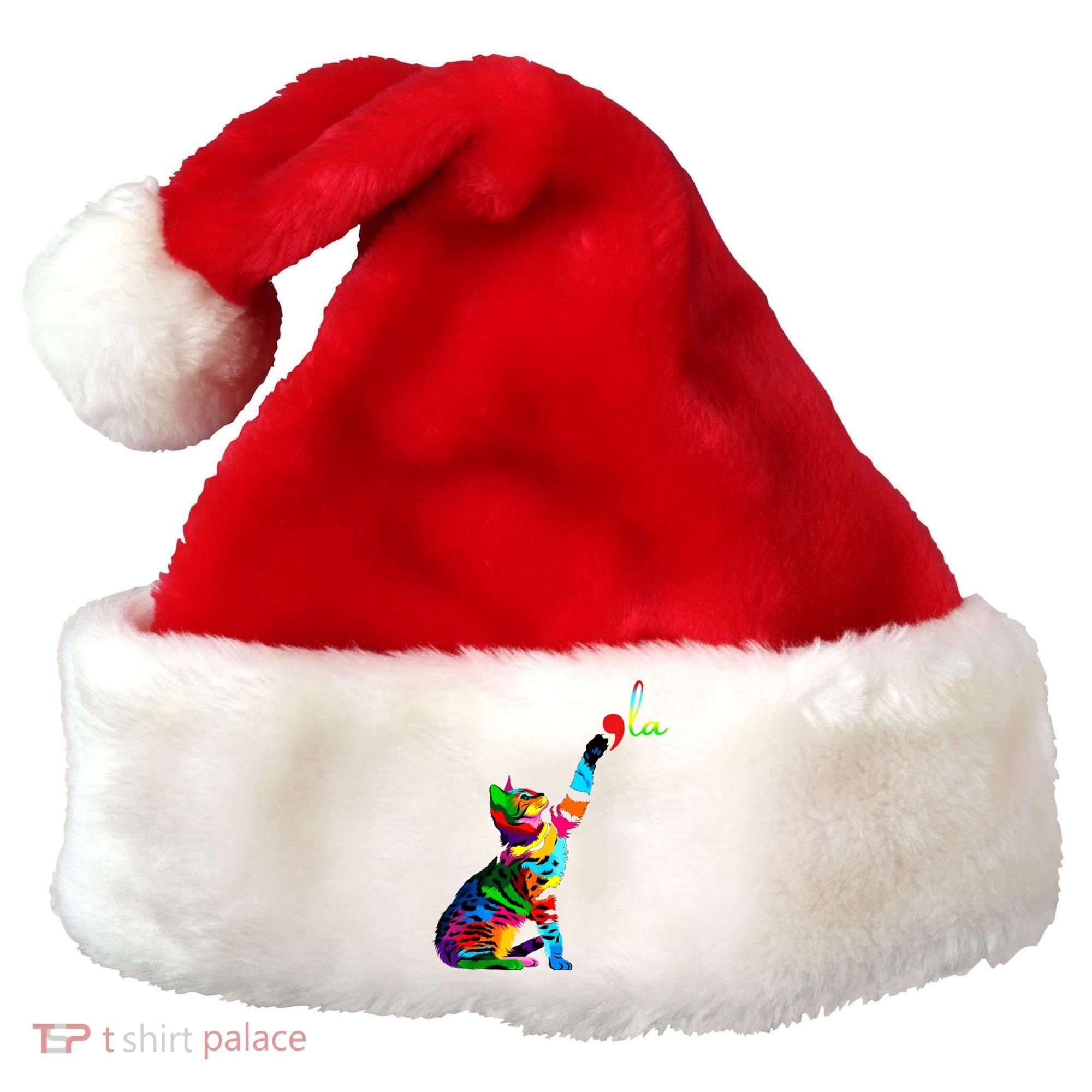 Cat Ladies For Kamala Funny Cat 2024 President Kamala Harris Cool Gift Santa Hat