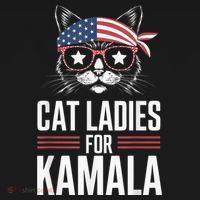 Cat Ladies For Kamala Funny Cat 2024 President Kamalaharris Ornament thumb 1