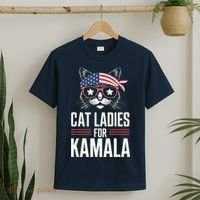 Cat Ladies For Kamala Funny Cat 2024 President Kamalaharris T-Shirt thumb 2