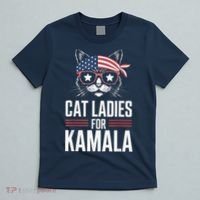 Cat Ladies For Kamala Funny Cat 2024 President Kamalaharris T-Shirt thumb 5