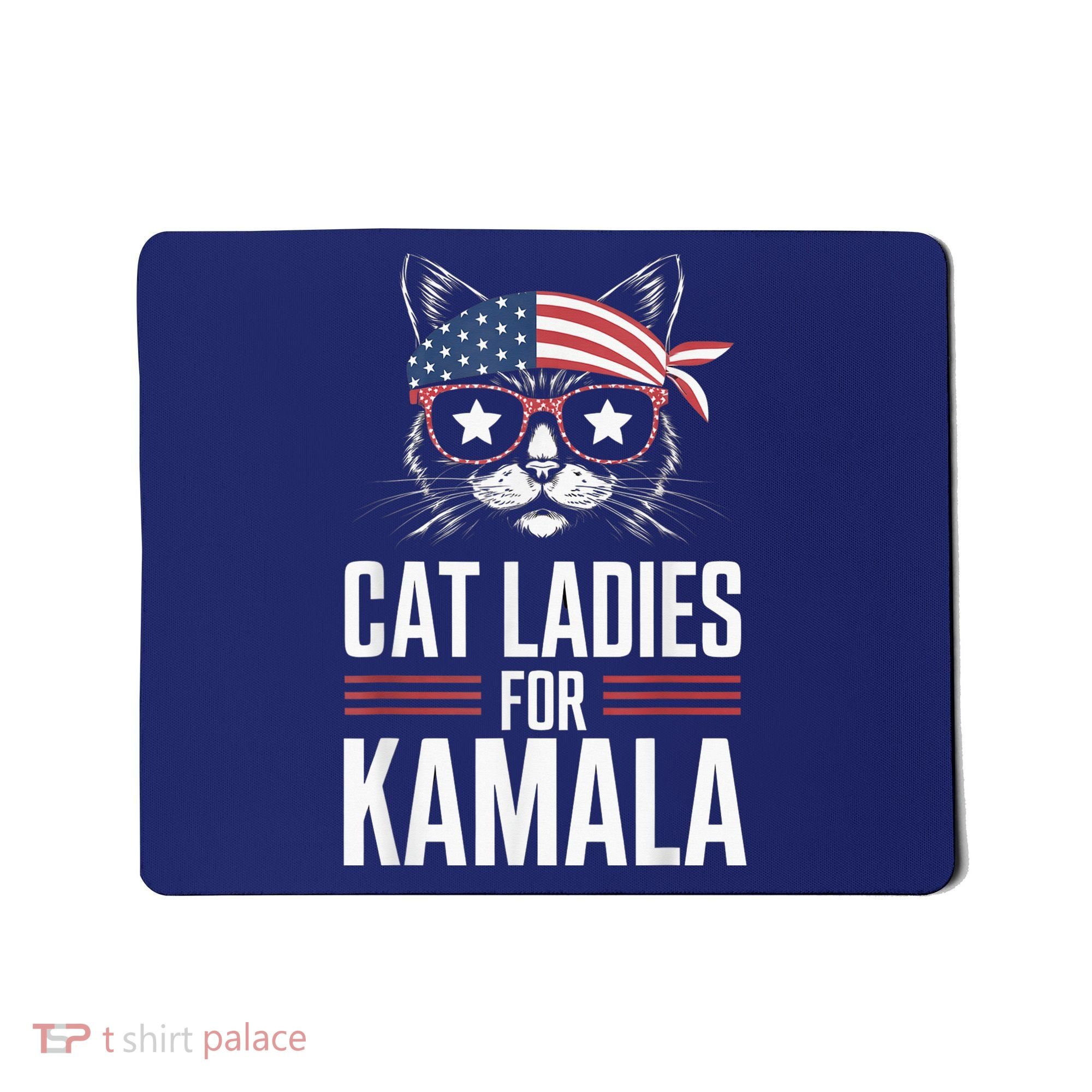 Cat Ladies For Kamala Funny Cat 2024 President Kamalaharris Mousepad