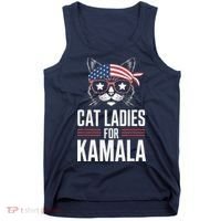 Cat Ladies For Kamala Funny Cat 2024 President Kamalaharris Tank Top thumb 0