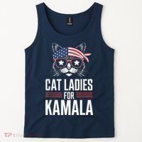 Cat Ladies For Kamala Funny Cat 2024 President Kamalaharris Tank Top thumb 2