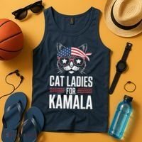 Cat Ladies For Kamala Funny Cat 2024 President Kamalaharris Tank Top thumb 4