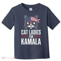 Cat Ladies For Kamala Funny Cat 2024 President Kamalaharris Toddler T-Shirt thumb 0