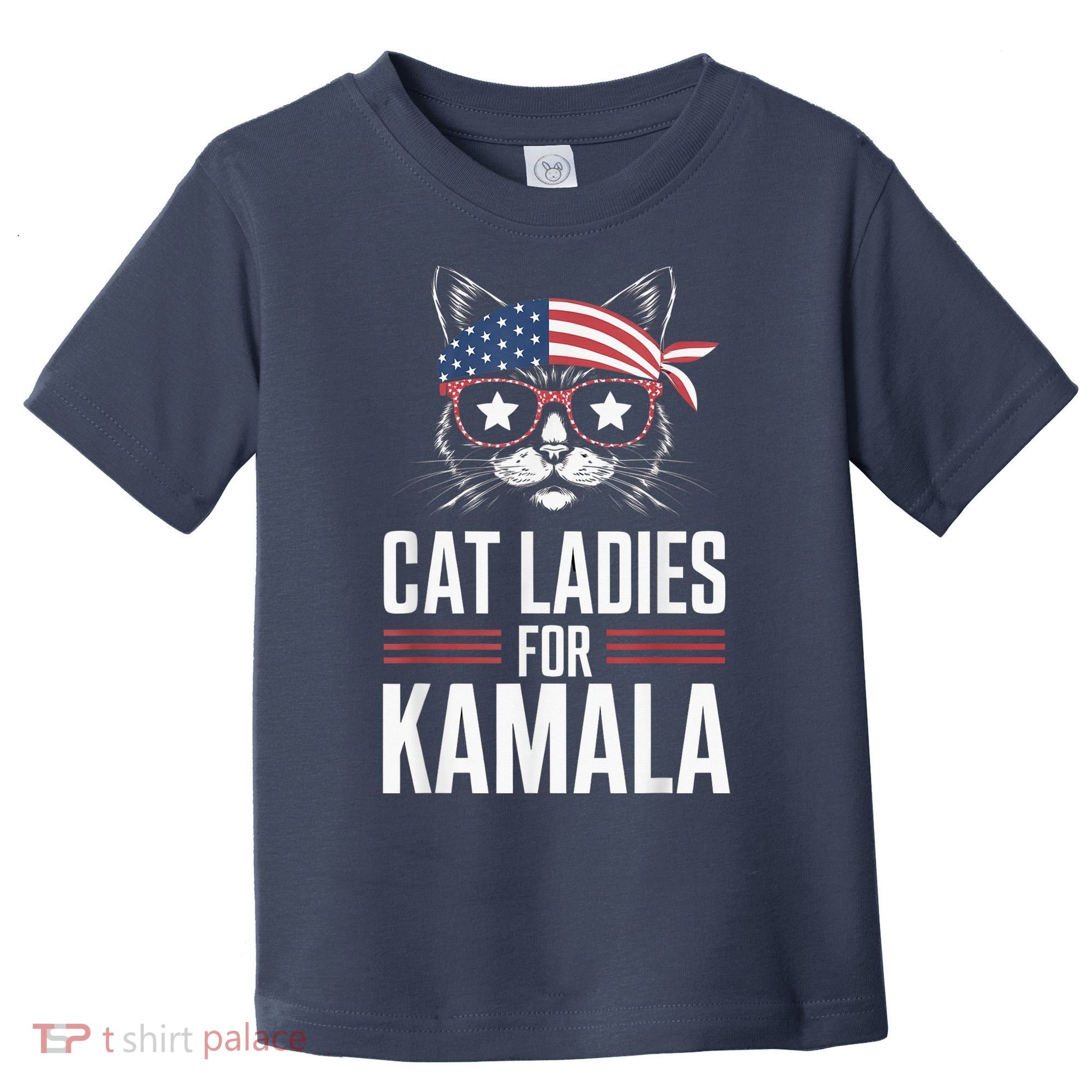 Cat Ladies For Kamala Funny Cat 2024 President Kamalaharris Toddler T-Shirt