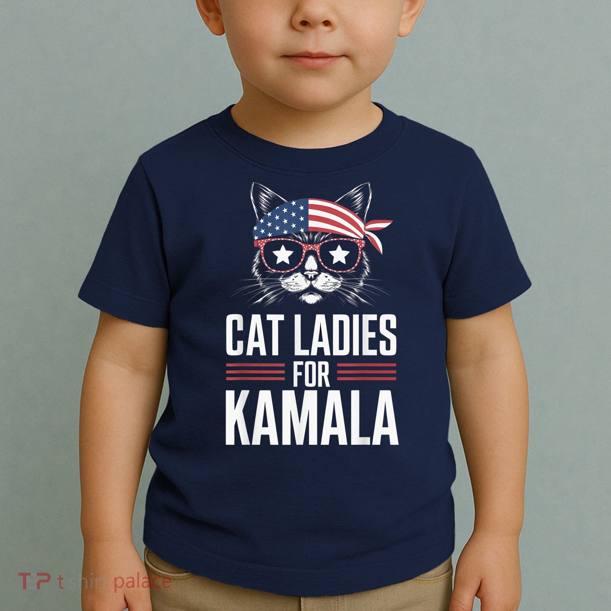 Cat Ladies For Kamala Funny Cat 2024 President Kamalaharris Toddler T-Shirt