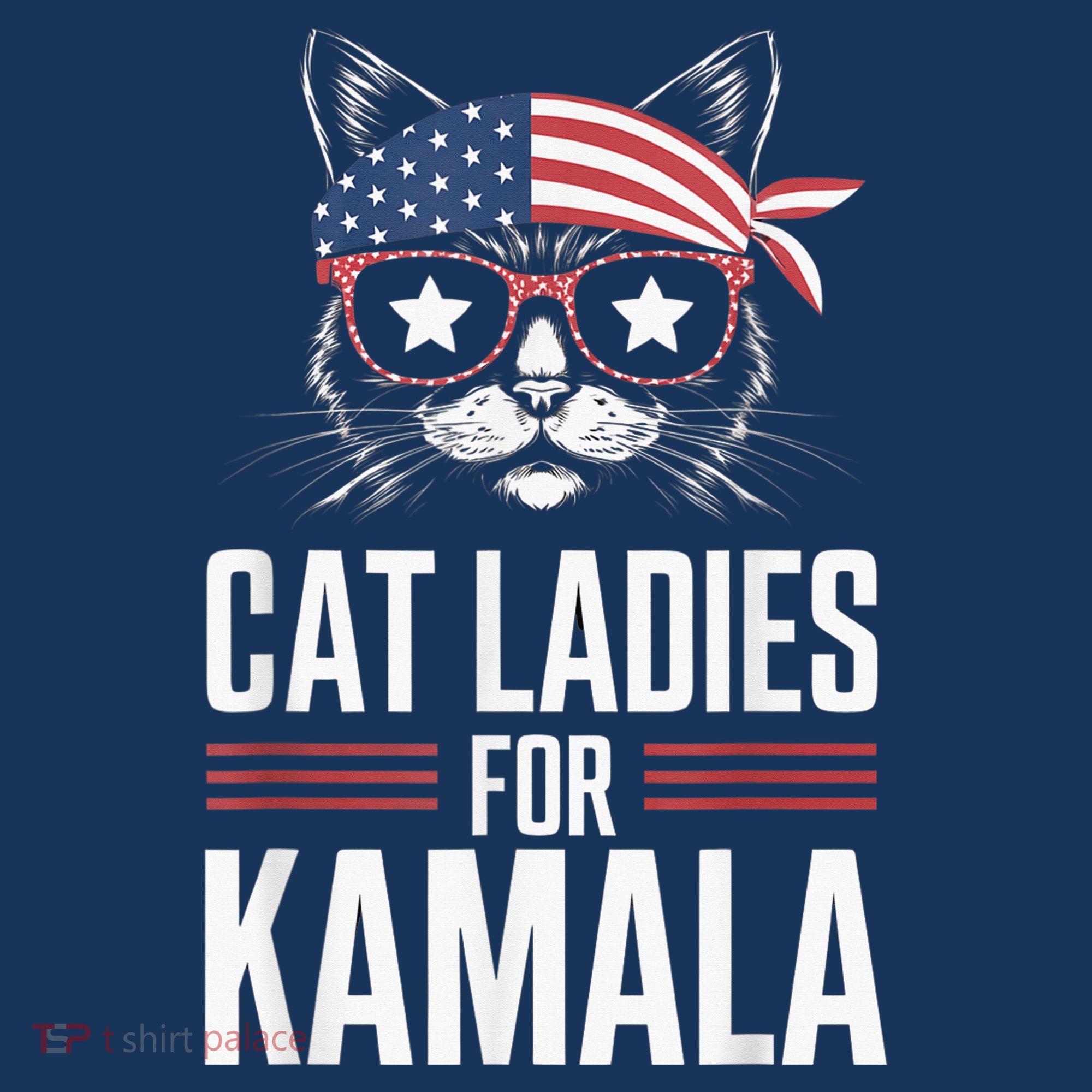 Cat Ladies For Kamala Funny Cat 2024 President Kamalaharris Women's Long Sleeve Shirt