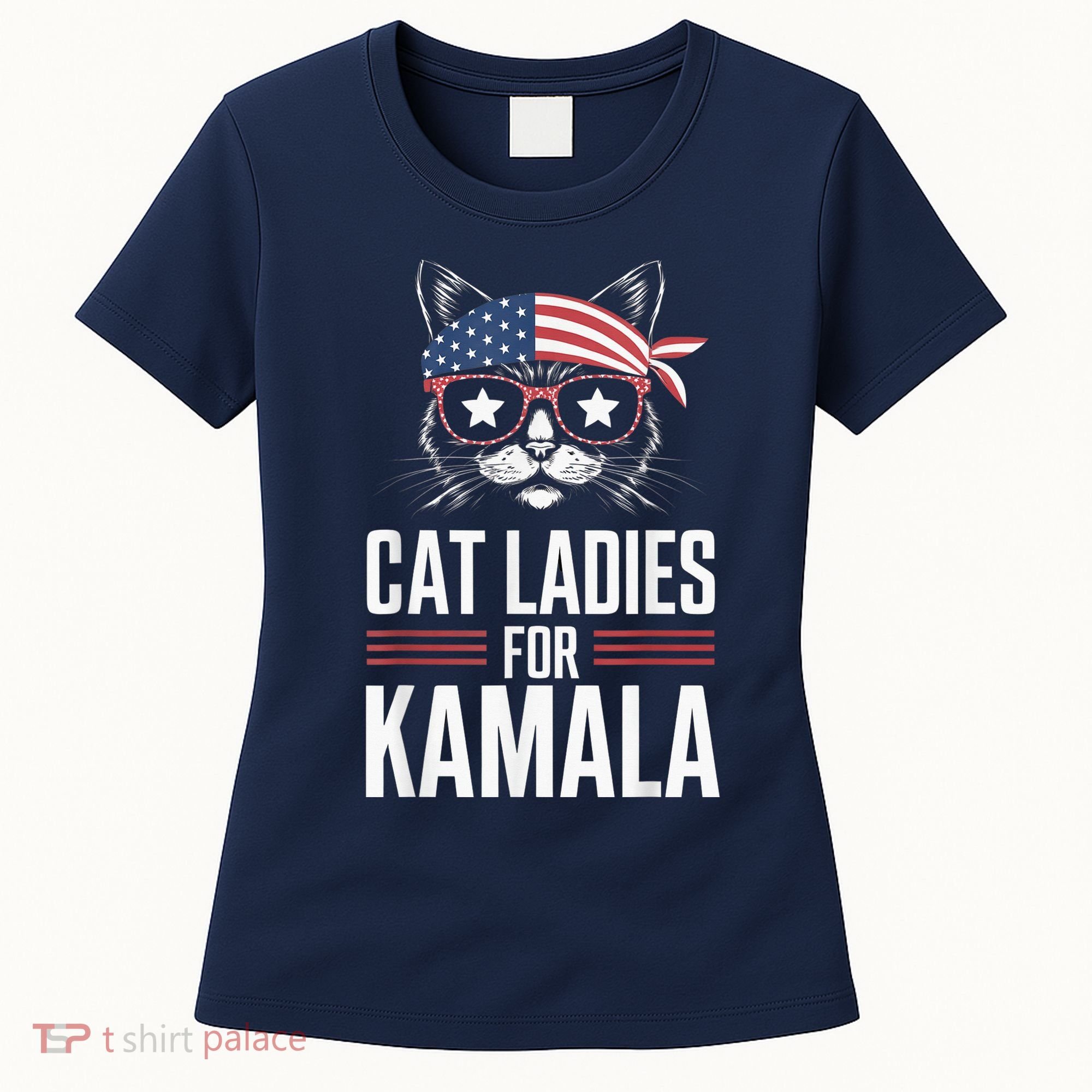 Cat Ladies For Kamala Funny Cat 2024 President Kamalaharris Women's T-Shirt