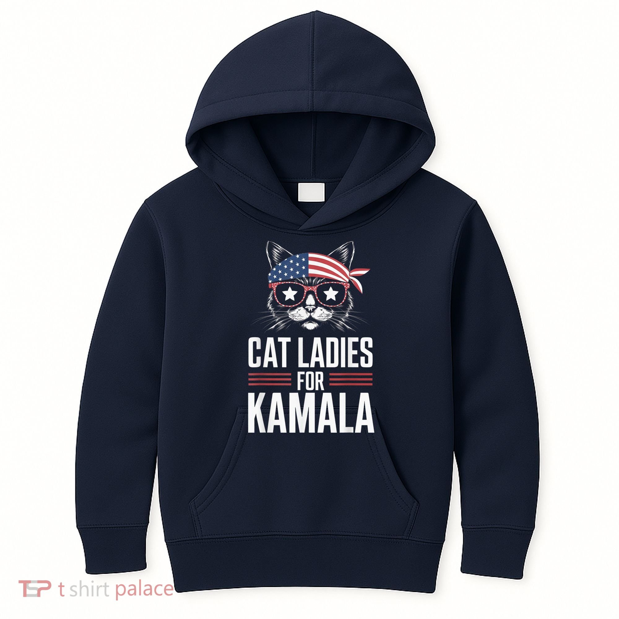 Cat Ladies For Kamala Funny Cat 2024 President Kamalaharris Kids Hoodie