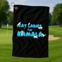 Cat Ladies For Kamala Gift Golf Towel thumb 1