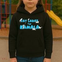 Cat Ladies For Kamala Gift Kids Hoodie thumb 3