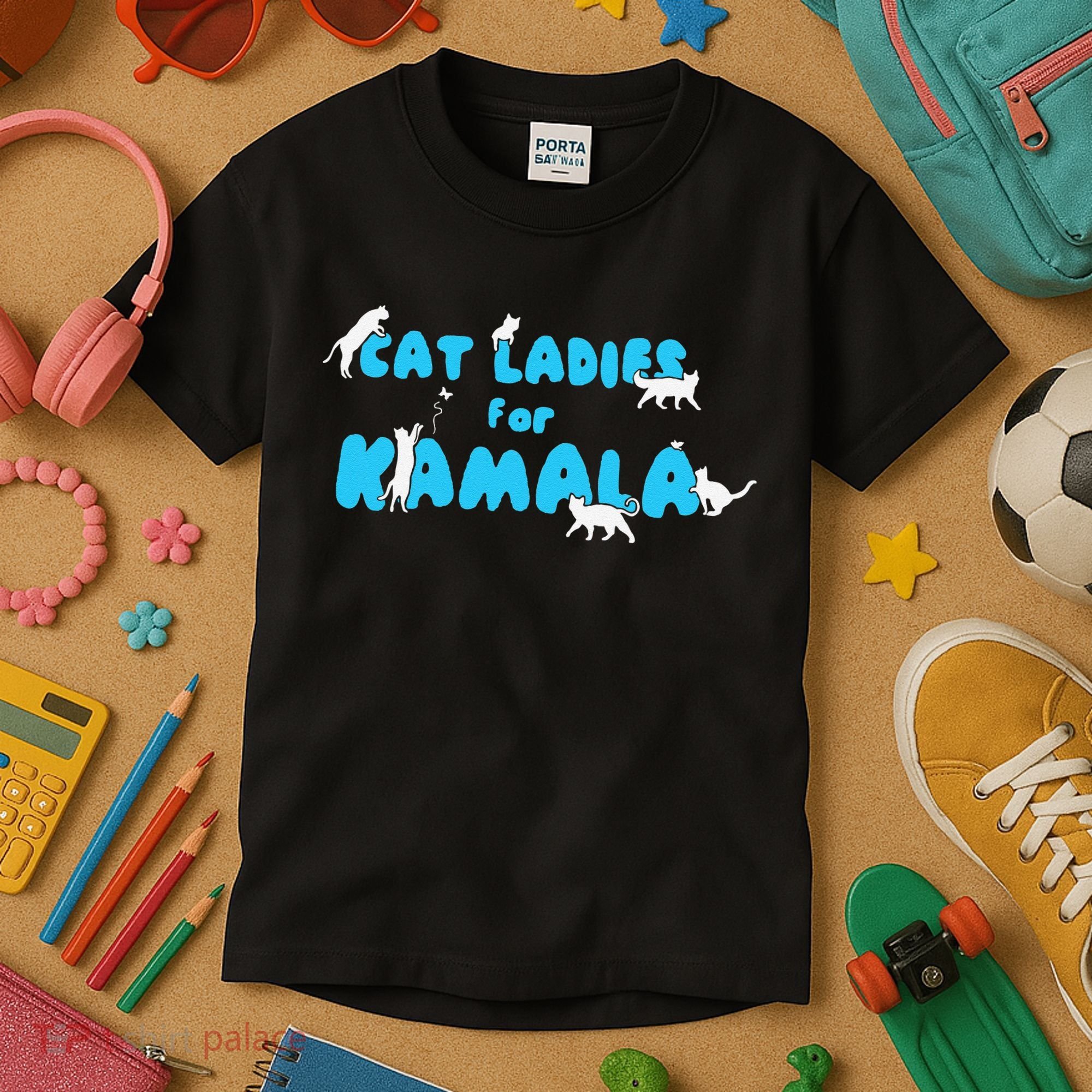 Cat Ladies For Kamala Gift Kids T-Shirt