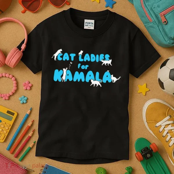 Cat Ladies For Kamala Gift Kids T-Shirt