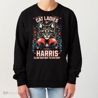 Cat Ladies For Harris For President 2024 Women's Sweatshirt thumb 0