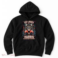 Cat Ladies For Harris For President 2024 Hoodie thumb 0