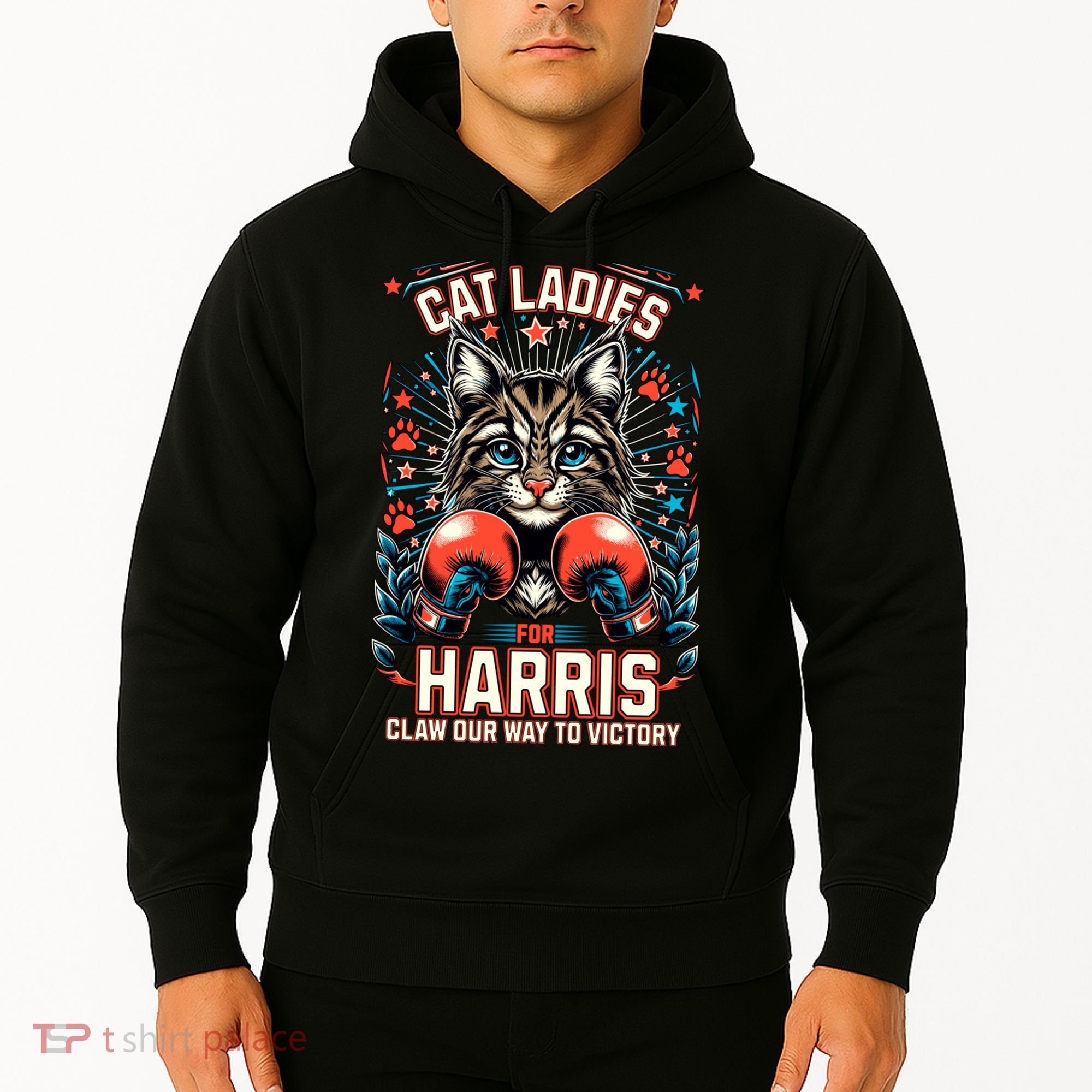 Cat Ladies For Harris For President 2024 Hoodie